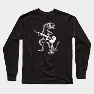 SEEMBO Dinosaur Playing Guitar Musician Guitarist Music Band Long Sleeve T-Shirt